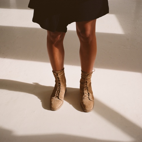 Tzava Boots, sand velvet #